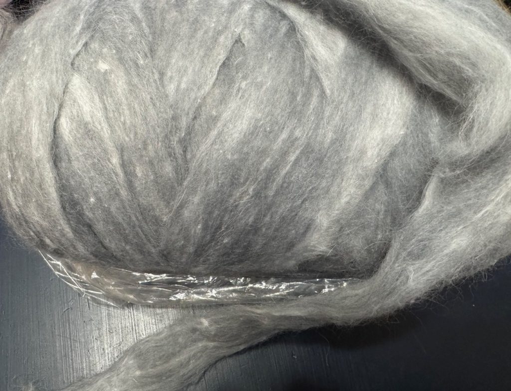 grey merino angora blend roving